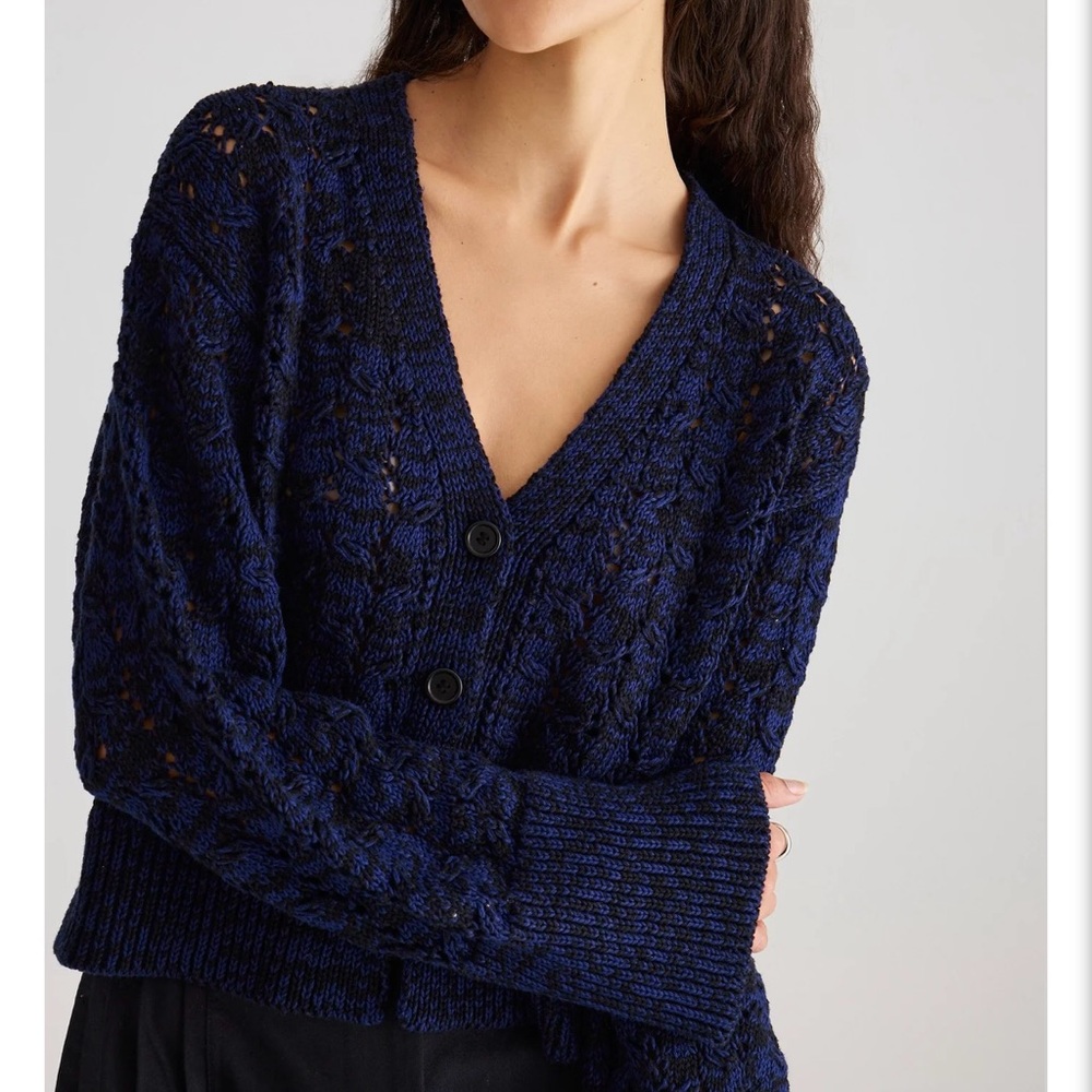 Merlette Haydee Navy Blue Cotton Cardigan Sweater size XS